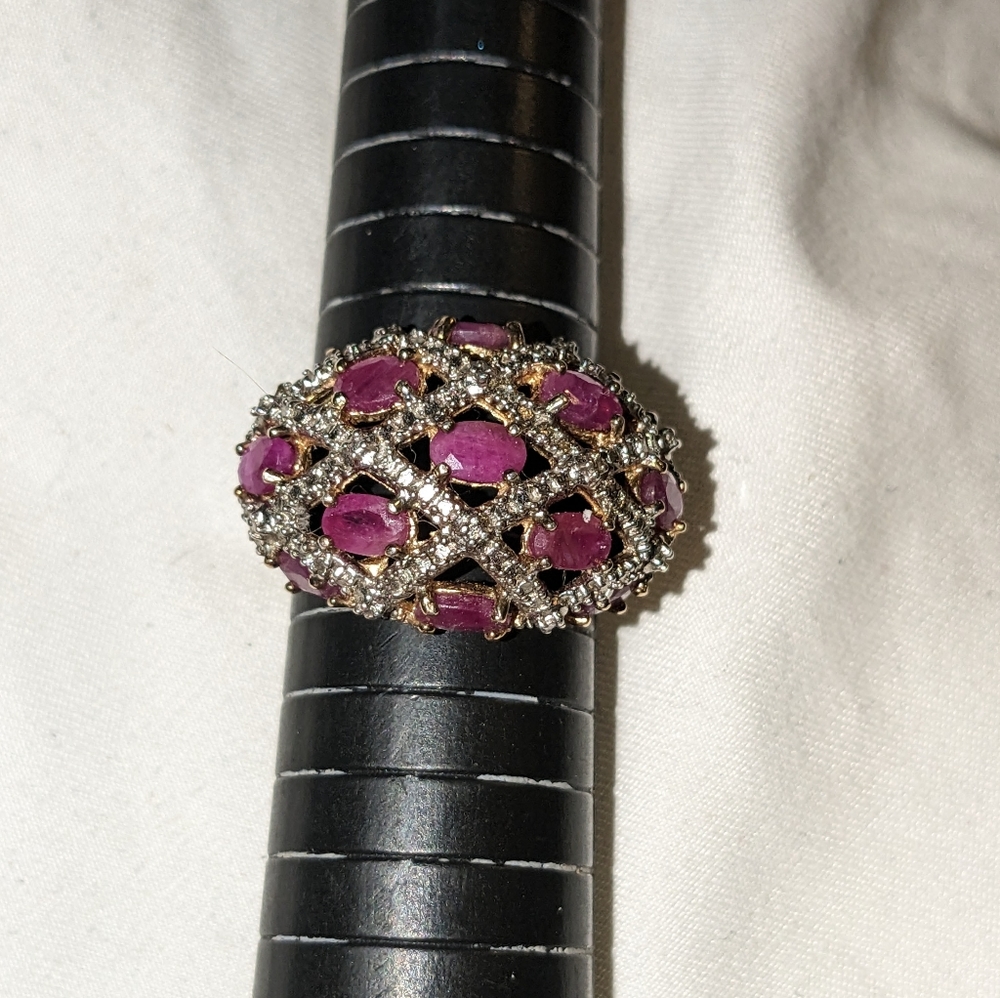 Sterling Silver antique ruby ring - Picture 2 of 5